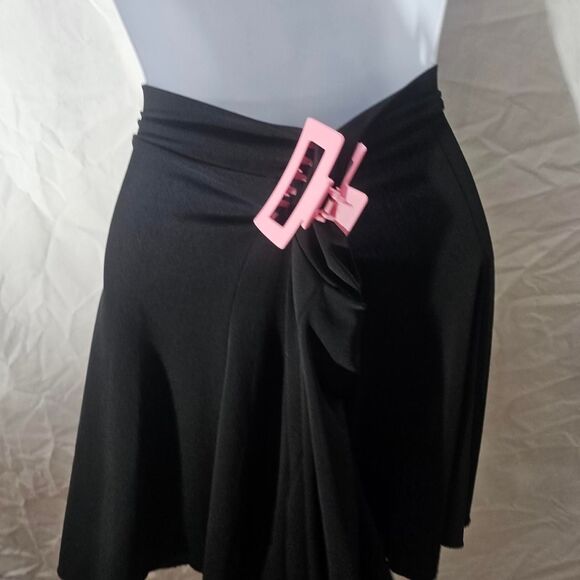Y2k vintage black mini skater a-line skirt - Picture 2 of 4